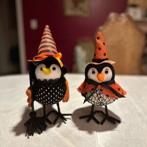 Autumn orange and black birds